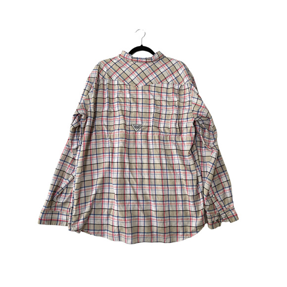 COLUMBIA PFG Plaid Button-Up Vented Fishing Shirt Blue/Pink Men's Size XXL - Picture 2 of 6